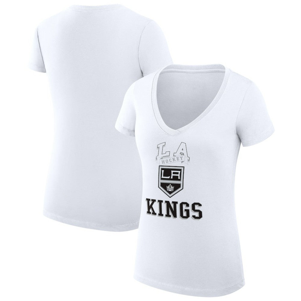 NHL Los Angeles Kings G-III 4Her by Carl Banks Women's Super-Slim Fit Lightweight Team Logo Graphic V-Neck T-Shirt