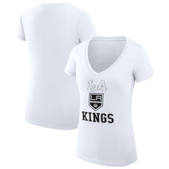 NHL Los Angeles Kings G-III 4Her by Carl Banks Women's Super-Slim Fit Lightweight Team Logo Graphic V-Neck T-Shirt