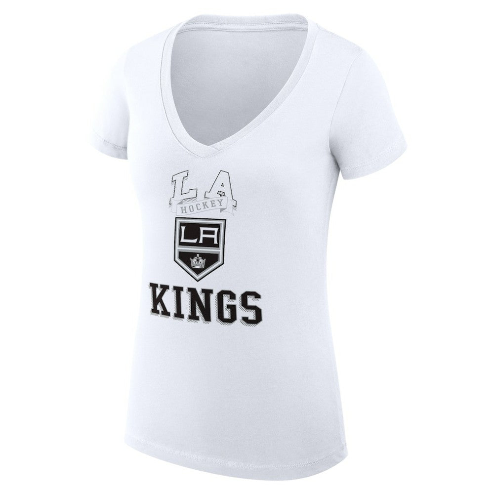 NHL Los Angeles Kings G-III 4Her by Carl Banks Women's Super-Slim Fit Lightweight Team Logo Graphic V-Neck T-Shirt