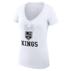 NHL Los Angeles Kings G-III 4Her by Carl Banks Women's Super-Slim Fit Lightweight Team Logo Graphic V-Neck T-Shirt