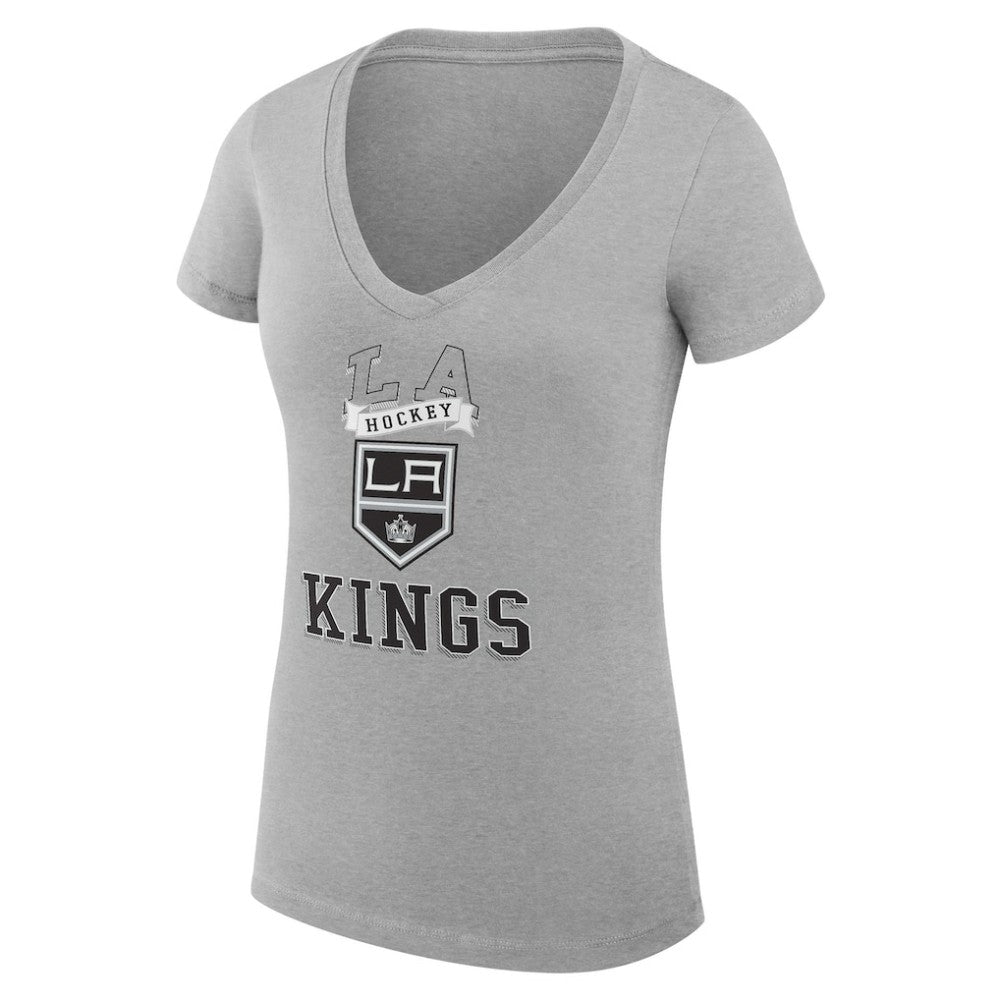 NHL Los Angeles Kings G-III 4Her by Carl Banks Women's Super-Slim Fit Lightweight Team Logo Graphic V-Neck T-Shirt