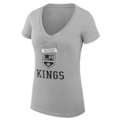 NHL Los Angeles Kings G-III 4Her by Carl Banks Women's Super-Slim Fit Lightweight Team Logo Graphic V-Neck T-Shirt