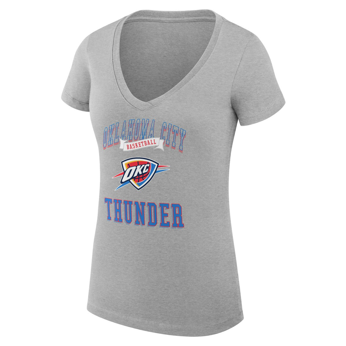 Oklahoma City Thunder G-III 4Her by Carl Banks Women's Super-Slim Fit Lightweight Team Logo V-Neck T-Shirt