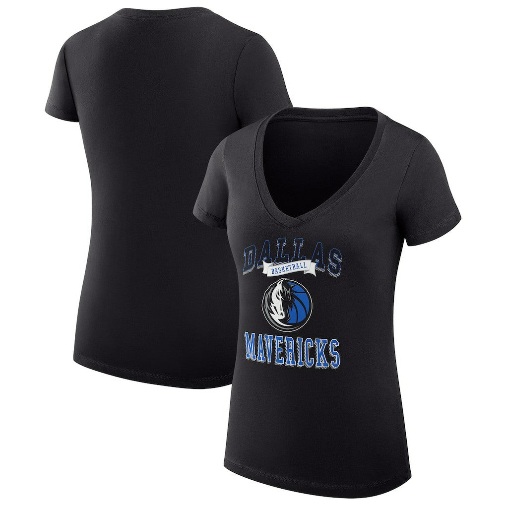 Dallas Mavericks G-III 4Her by Carl Banks Women's Super-Slim Fit Lightweight Team Logo V-Neck T-Shirt sale