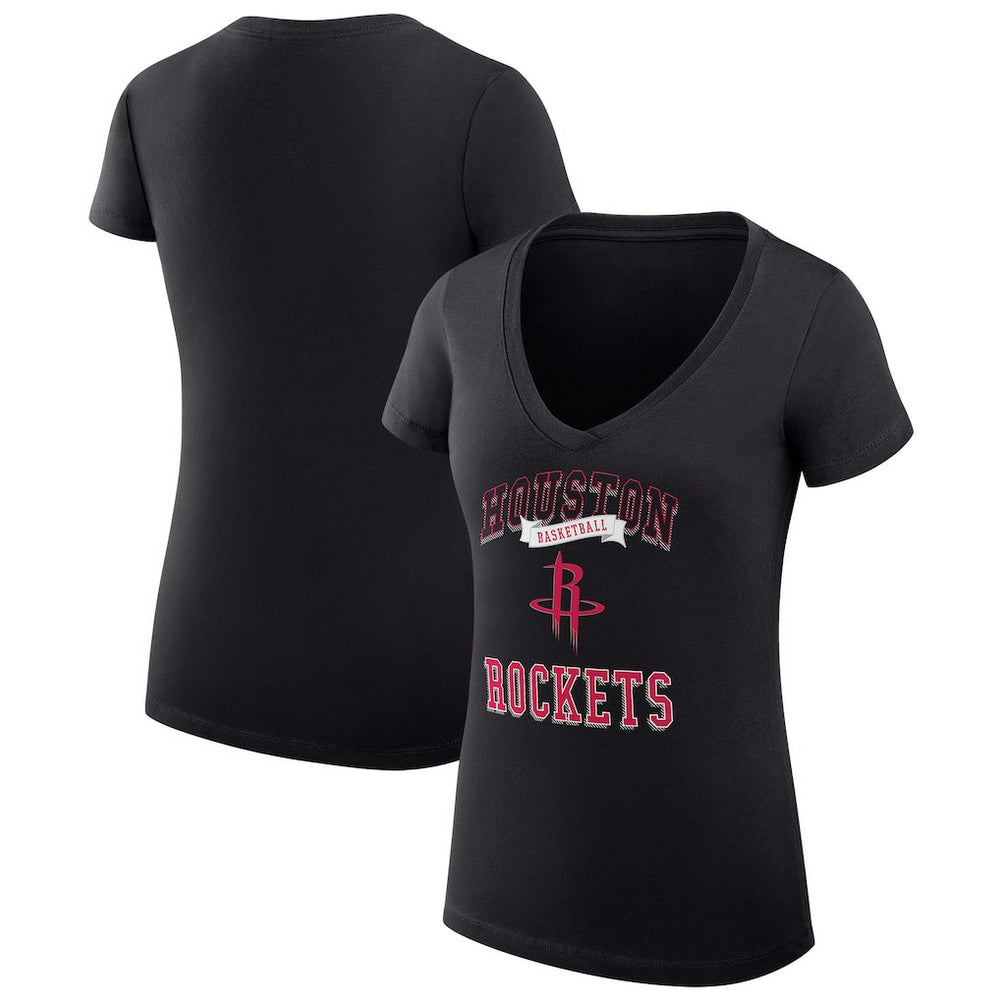 Houston Rockets G-III 4Her by Carl Banks Women's Super-Slim Fit Lightweight Team Logo V-Neck T-Shirt