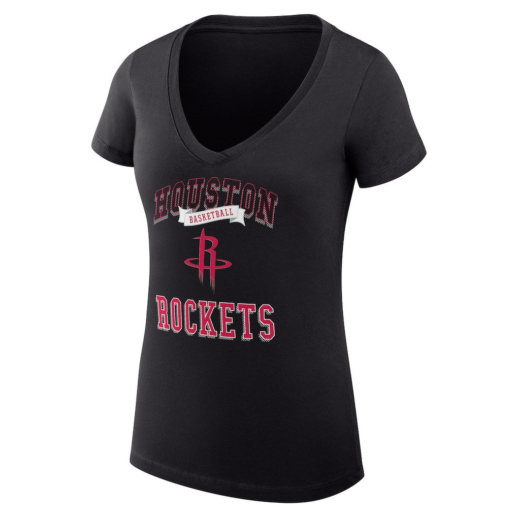 Houston Rockets G-III 4Her by Carl Banks Women's Super-Slim Fit Lightweight Team Logo V-Neck T-Shirt