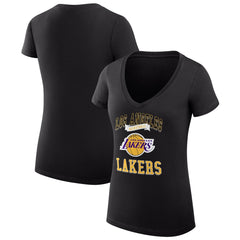 Los Angeles Lakers G-III 4Her by Carl Banks Women's Super-Slim Fit Lightweight Team Logo V-Neck T-Shirt