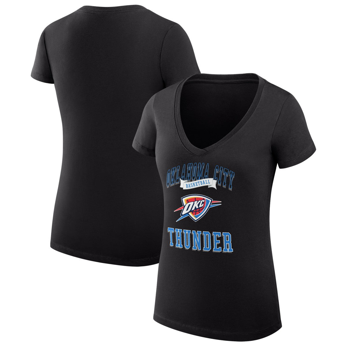Oklahoma City Thunder G-III 4Her by Carl Banks Women's Super-Slim Fit Lightweight Team Logo V-Neck T-Shirt