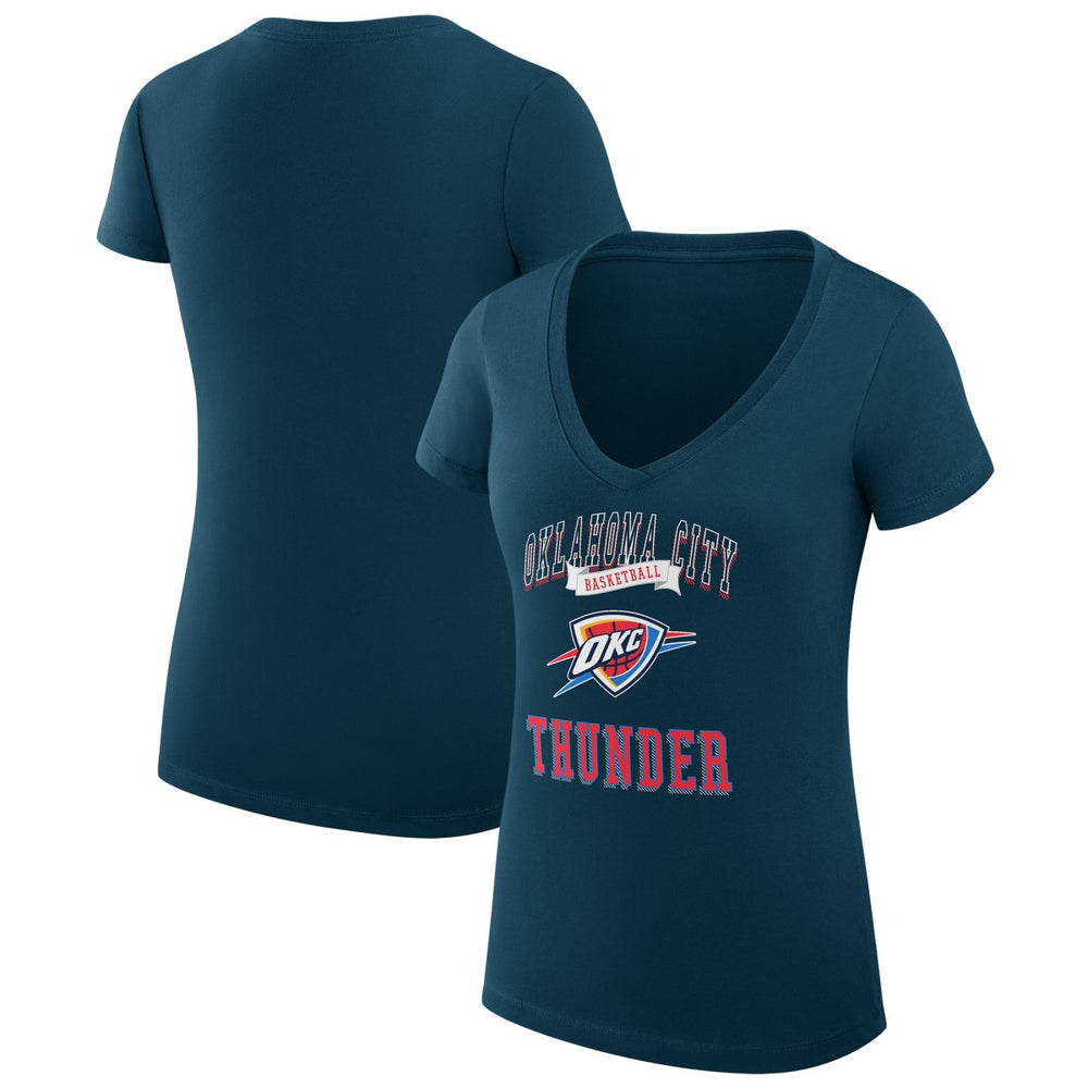 Oklahoma City Thunder G-III 4Her by Carl Banks Women's Super-Slim Fit Lightweight Team Logo V-Neck T-Shirt