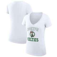 Boston Celtics G-III 4Her by Carl Banks Women's Super-Slim Fit Lightweight Team Logo V-Neck T-Shirt
