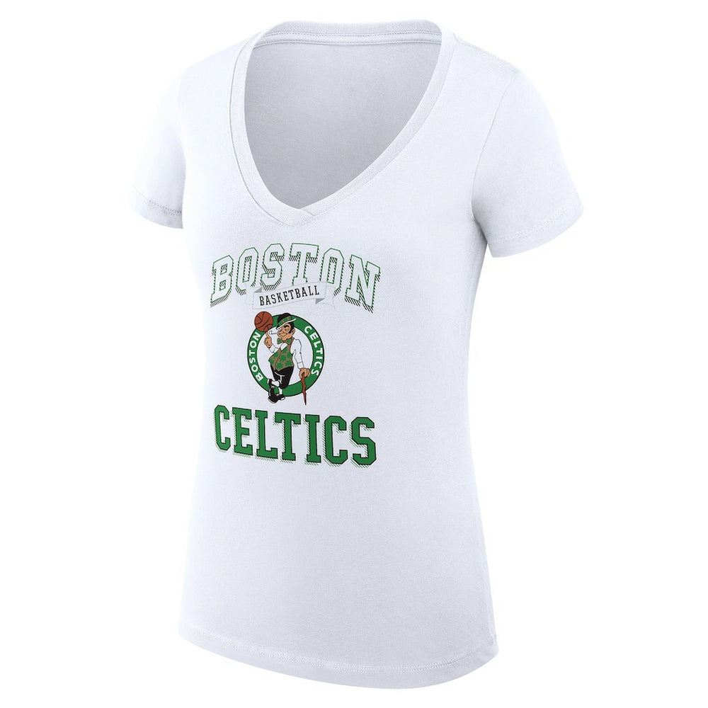 Boston Celtics G-III 4Her by Carl Banks Women's Super-Slim Fit Lightweight Team Logo V-Neck T-Shirt