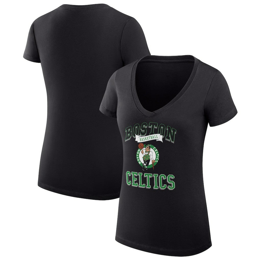 Boston Celtics G-III 4Her by Carl Banks Women's Super-Slim Fit Lightweight Team Logo V-Neck T-Shirt
