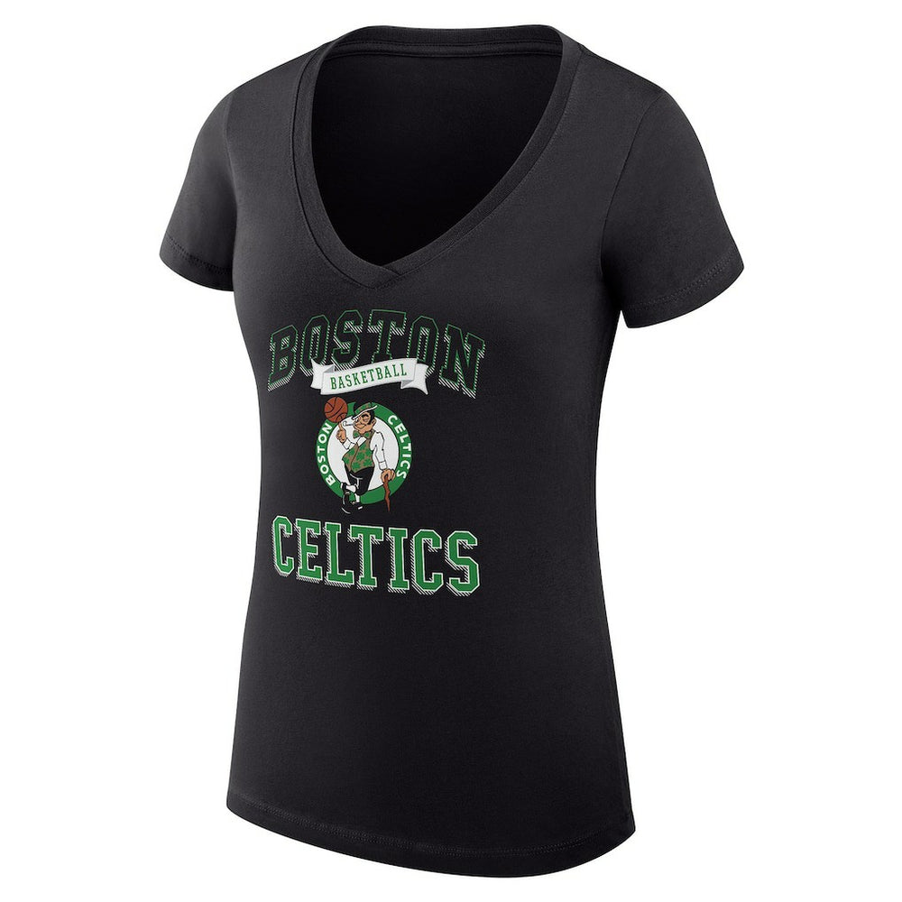 Boston Celtics G-III 4Her by Carl Banks Women's Super-Slim Fit Lightweight Team Logo V-Neck T-Shirt