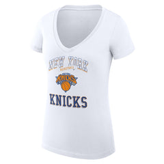 New York Knicks G-III 4Her by Carl Banks Women's Super-Slim Fit Lightweight Team Logo V-Neck T-Shirt