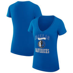 Dallas Mavericks G-III 4Her by Carl Banks Women's Super-Slim Fit Lightweight Team Logo V-Neck T-Shirt sale