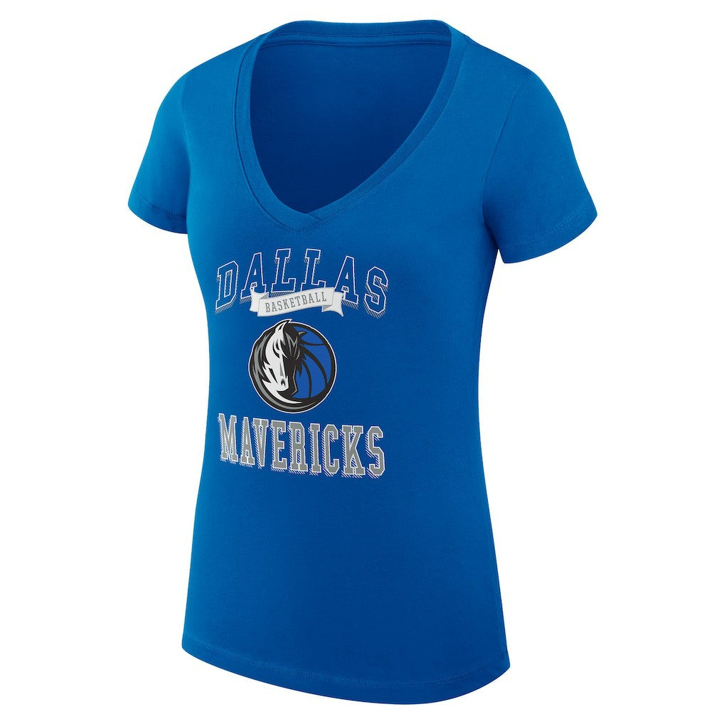 Dallas Mavericks G-III 4Her by Carl Banks Women's Super-Slim Fit Lightweight Team Logo V-Neck T-Shirt sale
