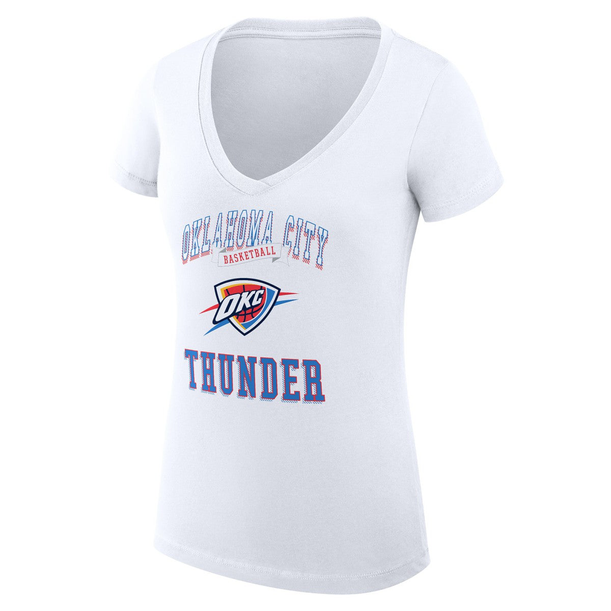 Oklahoma City Thunder G-III 4Her by Carl Banks Women's Super-Slim Fit Lightweight Team Logo V-Neck T-Shirt