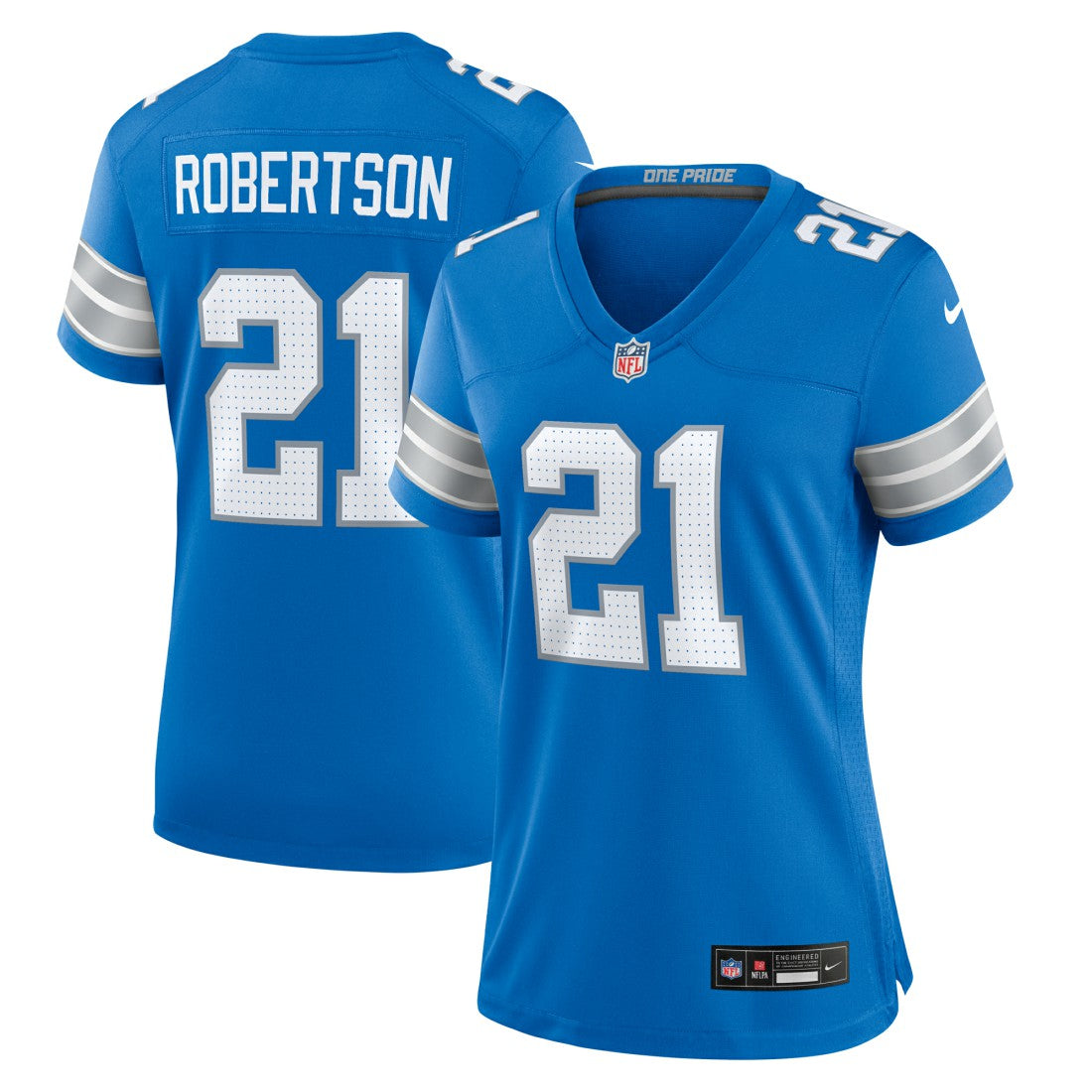 Amik Robertson  Women's Team Game Jersey - Detroit Lions Jerseys
