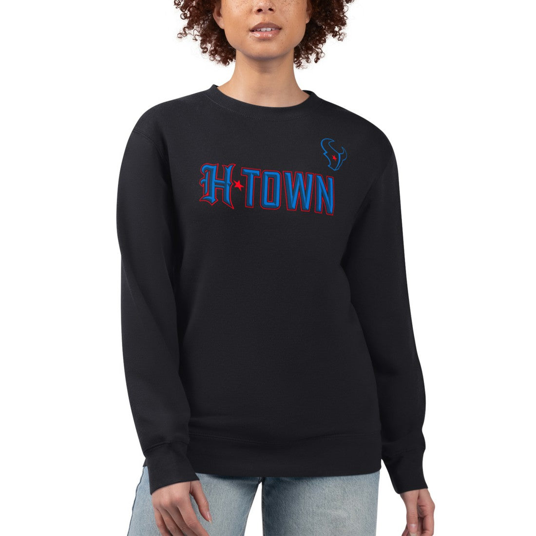 G-III 4Her by Carl Banks Women's H-Town Fleece Pullover Sweatshirt - Houston Texans Pullover