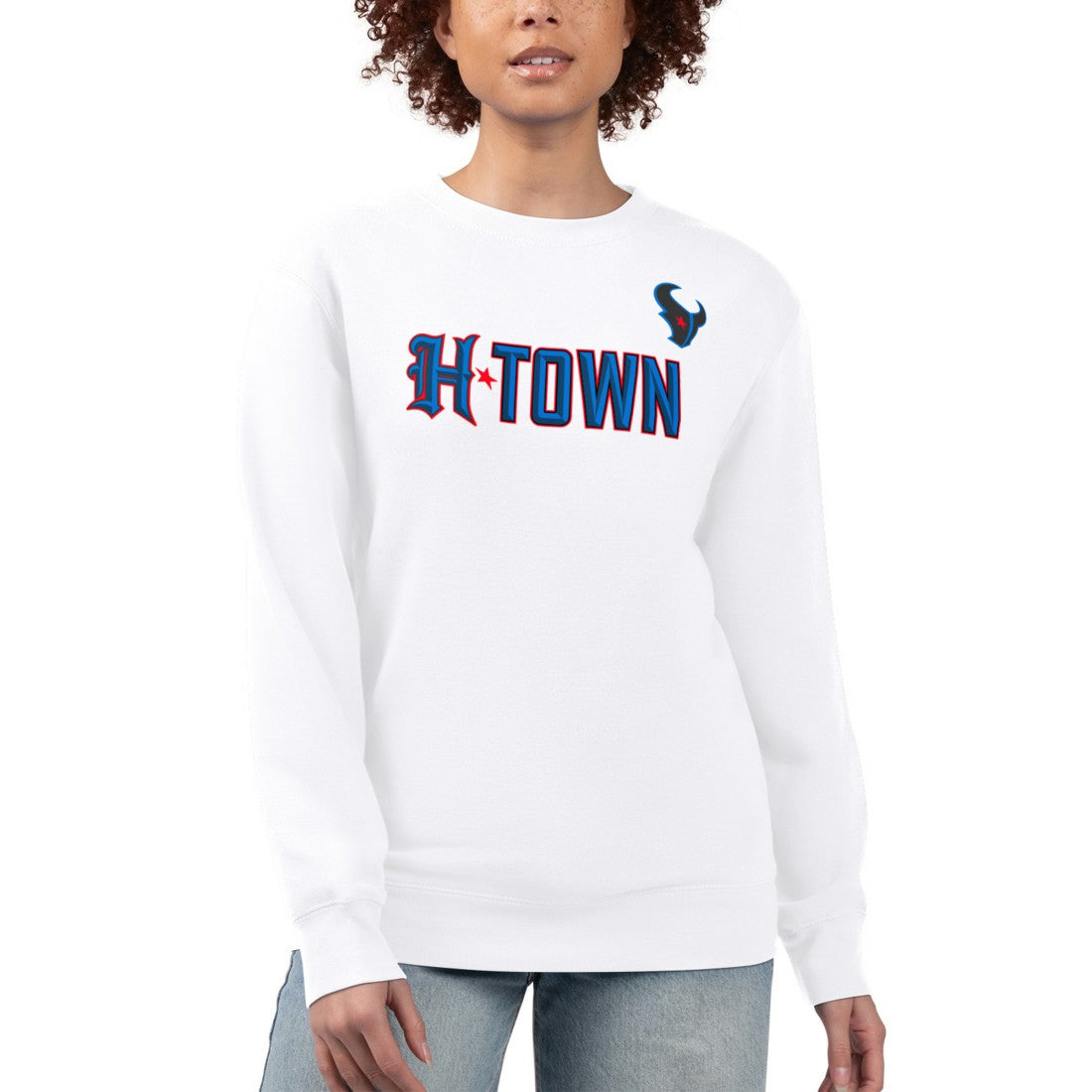 G-III 4Her by Carl Banks Women's H-Town Fleece Pullover Sweatshirt - Houston Texans Pullover