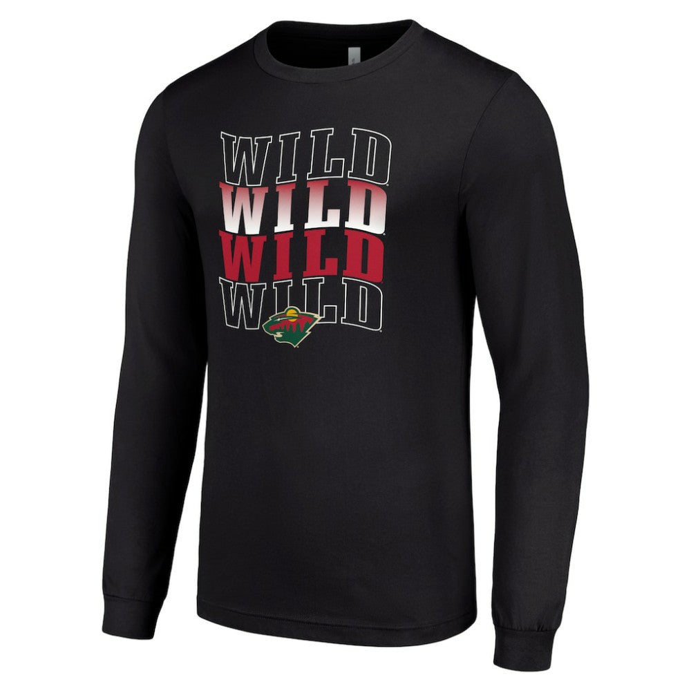 NHL Minnesota Wild Starter Four Team Name Logo Long Sleeve Graphic T-Shirt