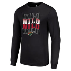 NHL Minnesota Wild Starter Four Team Name Logo Long Sleeve Graphic T-Shirt