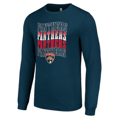 NHL Florida Panthers Starter Four Team Name Logo Long Sleeve Graphic T-Shirt