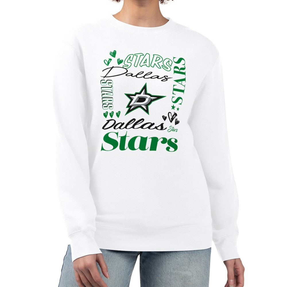 NHL Dallas Stars G-III 4Her by Carl Banks Women's Collage Graphic Fleece Long Sleeve Pullover Sweatshirt