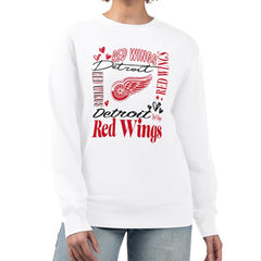 NHL Detroit Red Wings G-III 4Her by Carl Banks Women's Collage Graphic Fleece Long Sleeve Pullover Sweatshirt