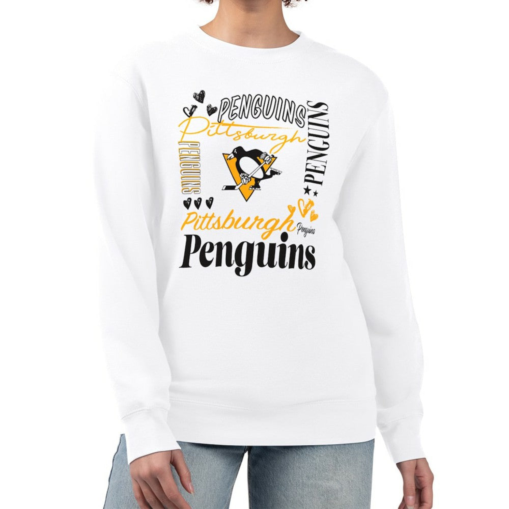 NHL Pittsburgh Penguins G-III 4Her by Carl Banks Women's Collage Graphic Fleece Long Sleeve Pullover Sweatshirt