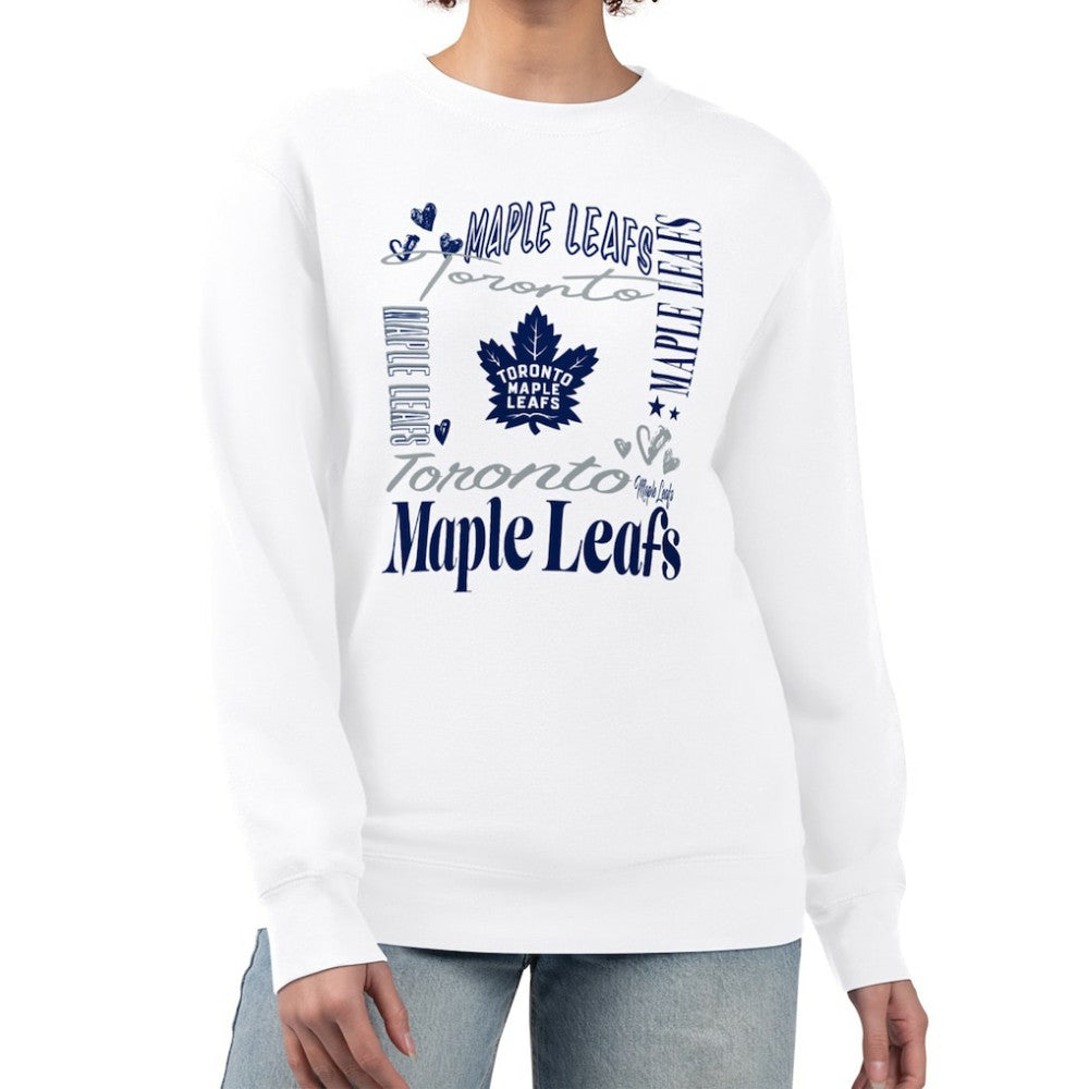 NHL Toronto Maple Leafs G-III 4Her by Carl Banks Women's Collage Graphic Fleece Long Sleeve Pullover Sweatshirt