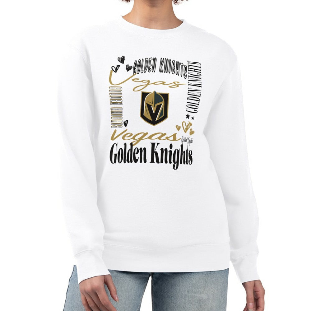 NHL Vegas Golden Knights G-III 4Her by Carl Banks Women's Collage Graphic Fleece Long Sleeve Pullover Sweatshirt