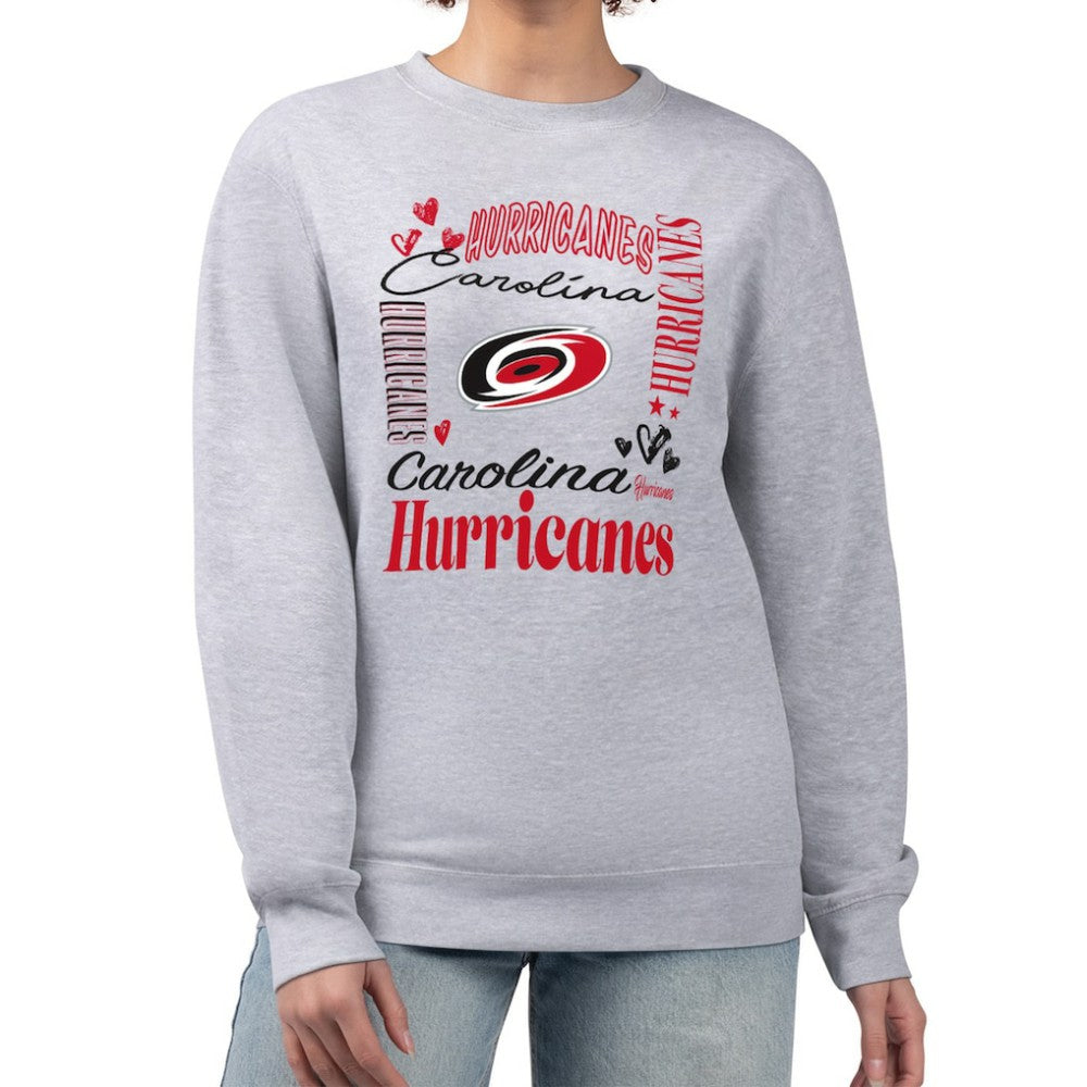 NHL Carolina Hurricanes G-III 4Her by Carl Banks Women's Collage Graphic Fleece Long Sleeve Pullover Sweatshirt