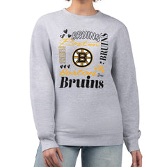 NHL Boston Bruins G-III 4Her by Carl Banks Women's Collage Graphic Fleece Long Sleeve Pullover Sweatshirt
