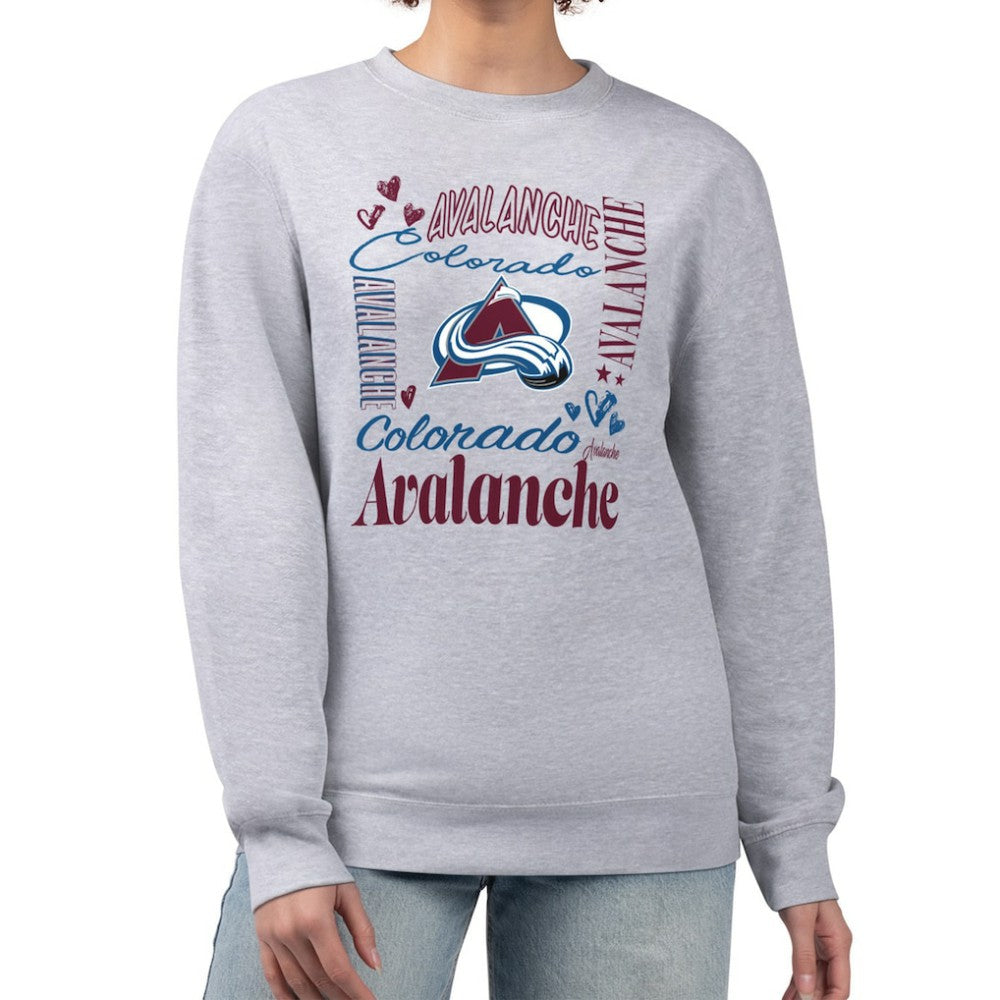 NHL Colorado Avalanche G-III 4Her by Carl Banks Women's Collage Graphic Fleece Long Sleeve Pullover Sweatshirt