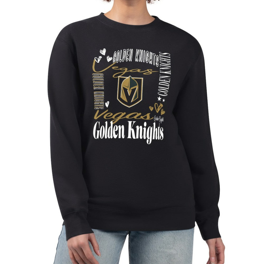 NHL Vegas Golden Knights G-III 4Her by Carl Banks Women's Collage Graphic Fleece Long Sleeve Pullover Sweatshirt
