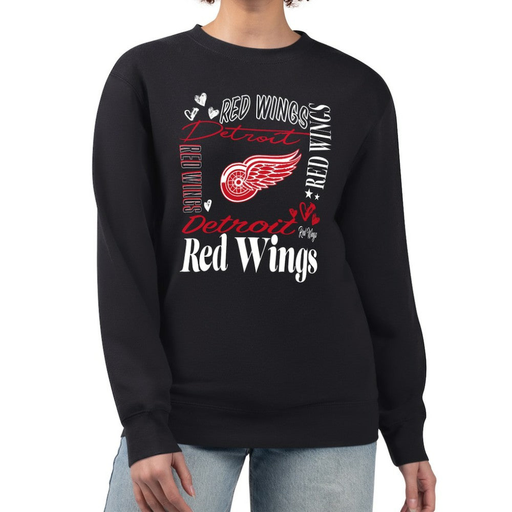 NHL Detroit Red Wings G-III 4Her by Carl Banks Women's Collage Graphic Fleece Long Sleeve Pullover Sweatshirt