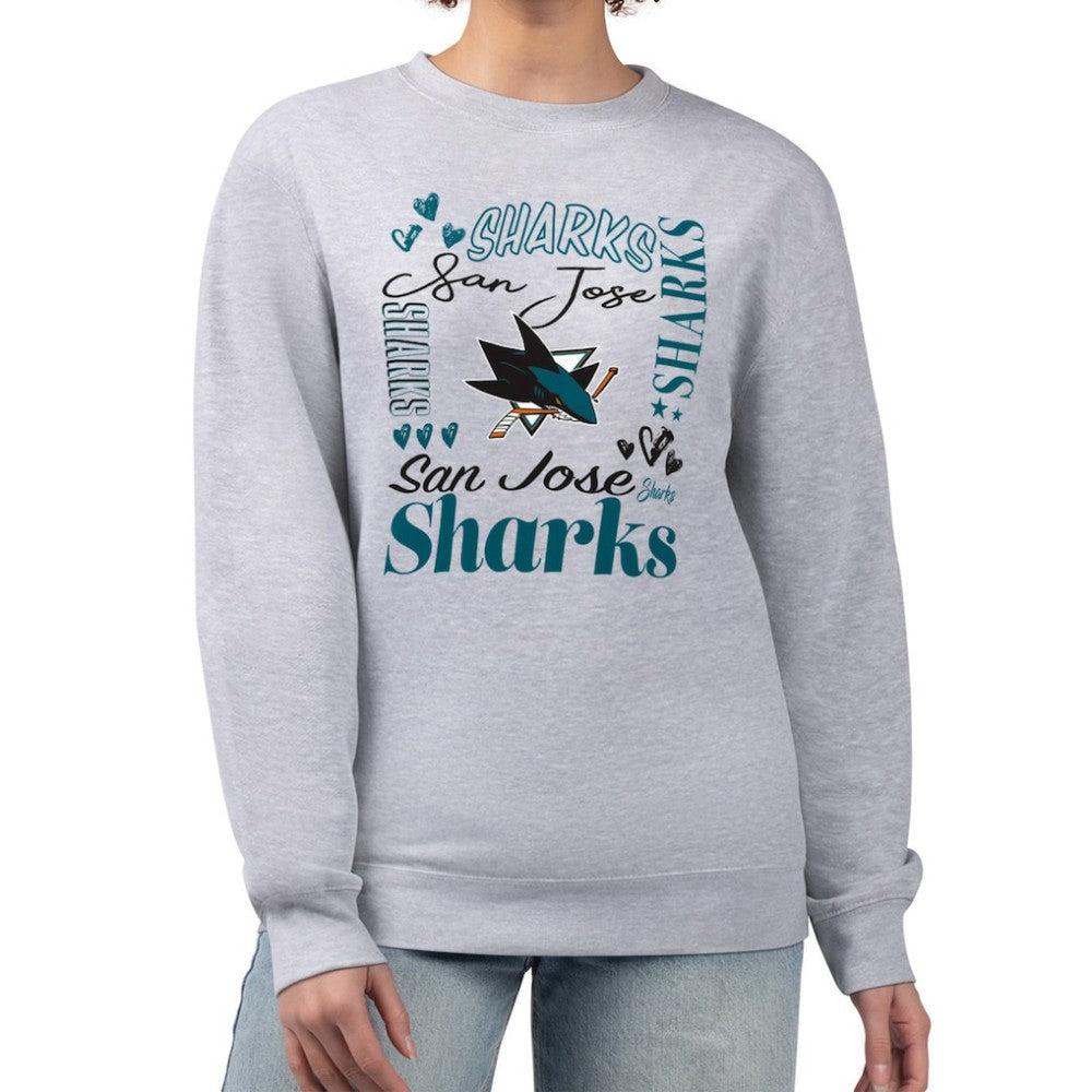 NHL San Jose Sharks G-III 4Her by Carl Banks Women's Collage Graphic Fleece Long Sleeve Pullover Sweatshirt