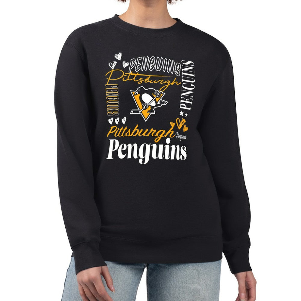 NHL Pittsburgh Penguins G-III 4Her by Carl Banks Women's Collage Graphic Fleece Long Sleeve Pullover Sweatshirt