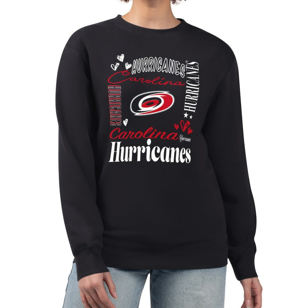 NHL Carolina Hurricanes G-III 4Her by Carl Banks Women's Collage Graphic Fleece Long Sleeve Pullover Sweatshirt