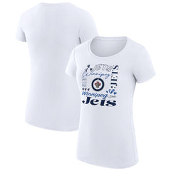 NHL Winnipeg Jets G-III 4Her by Carl Banks Women's Super-Slim Fit Lightweight Collage Team Graphic T-Shirt