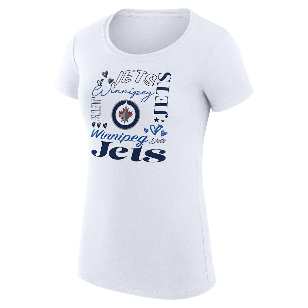 NHL Winnipeg Jets G-III 4Her by Carl Banks Women's Super-Slim Fit Lightweight Collage Team Graphic T-Shirt