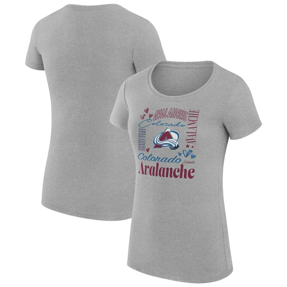 NHL Colorado Avalanche G-III 4Her by Carl Banks Women's Super-Slim Fit Lightweight Collage Team Graphic T-Shirt