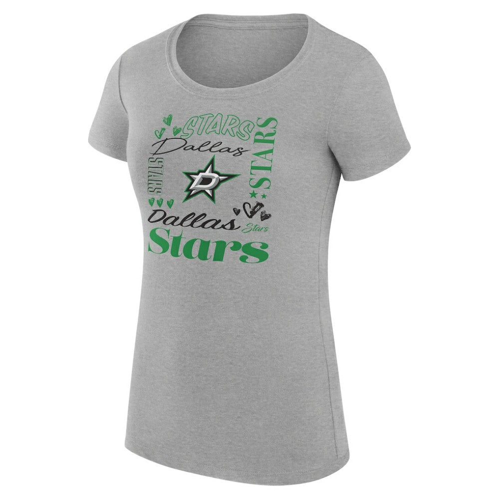 NHL Dallas Stars G-III 4Her by Carl Banks Women's Super-Slim Fit Lightweight Collage Team Graphic T-Shirt