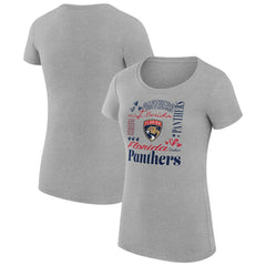 NHL Florida Panthers G-III 4Her by Carl Banks Women's Super-Slim Fit Lightweight Collage Team Graphic T-Shirt