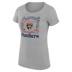 NHL Florida Panthers G-III 4Her by Carl Banks Women's Super-Slim Fit Lightweight Collage Team Graphic T-Shirt