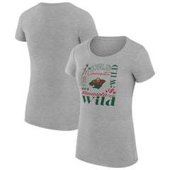 NHL Minnesota Wild G-III 4Her by Carl Banks Women's Super-Slim Fit Lightweight Collage Team Graphic T-Shirt