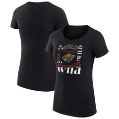 NHL Minnesota Wild G-III 4Her by Carl Banks Women's Super-Slim Fit Lightweight Collage Team Graphic T-Shirt