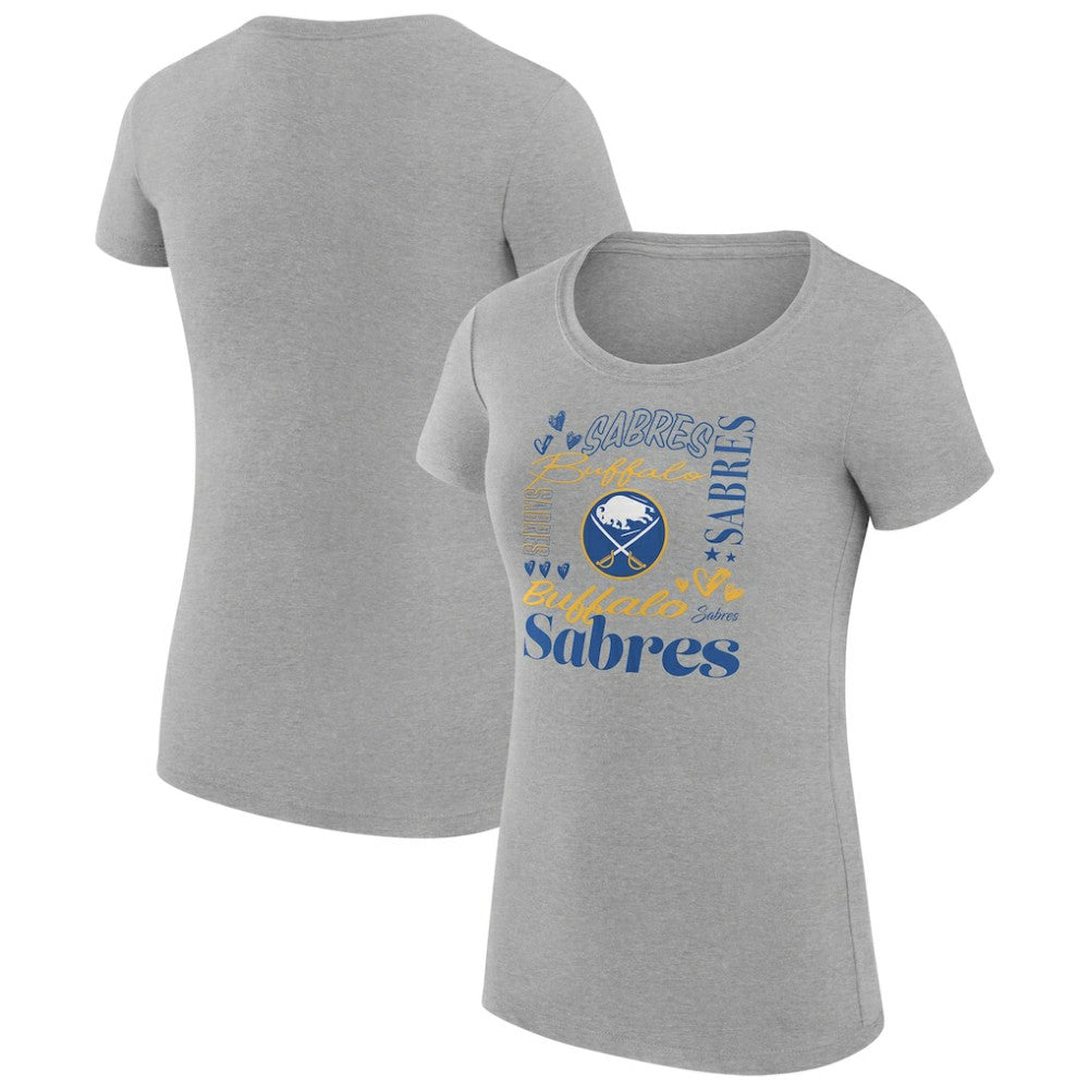 NHL Buffalo Sabres G-III 4Her by Carl Banks Women's Super-Slim Fit Lightweight Collage Team Graphic T-Shirt