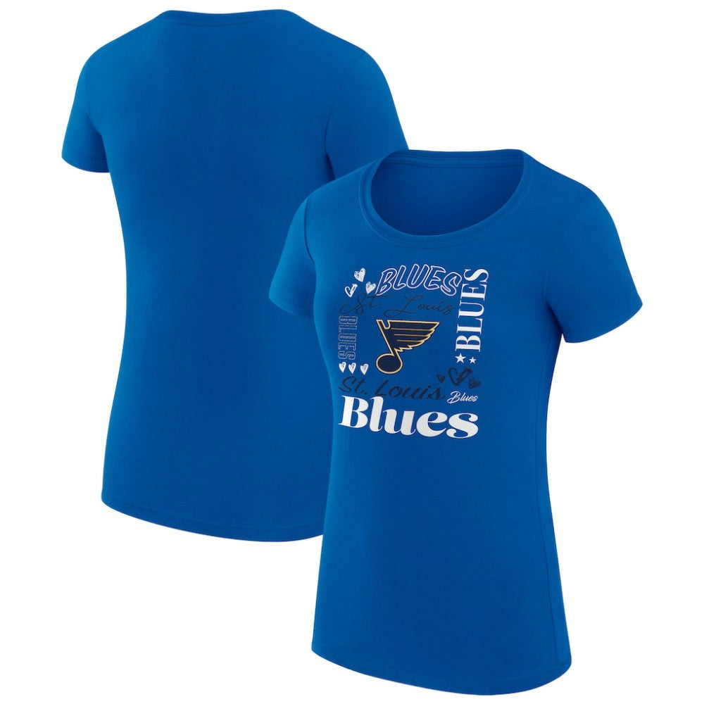 NHL St. Louis Blues G-III 4Her by Carl Banks Women's Super-Slim Fit Lightweight Collage Team Graphic T-Shirt